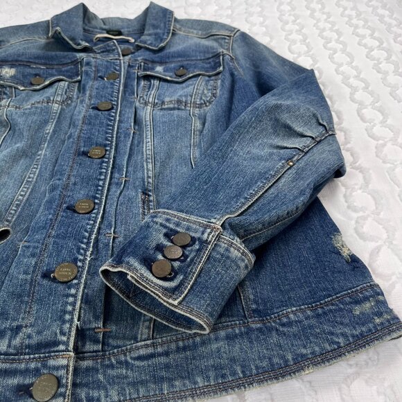 Eddie Bauer Distressed Denim Jacket Womens Size 1X - Picture 5 of 8